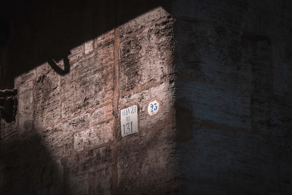 Stone wall with number markers